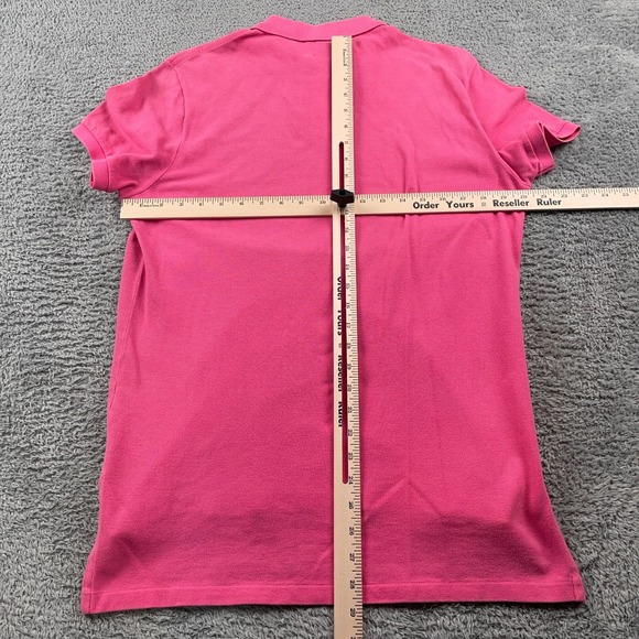 VTG Polo Ralph Lauren Polo Shirt Mens Medium Pink Custom Fit Short Sleeve Pony - Picture 4 of 9